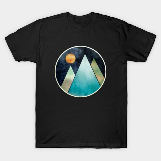Paper Moon and Mountains T-Shirt by directdesign